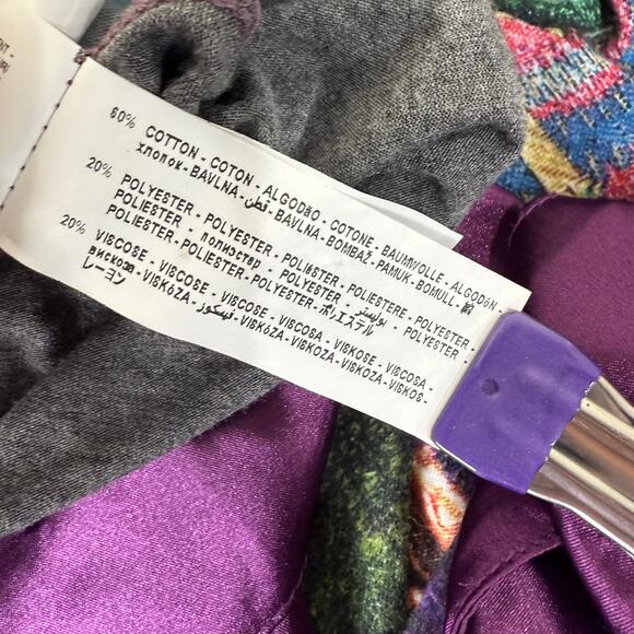 Desigual Graphic Print Tie Henley Top Whimsigoth Whimsy Twee Y2k Fairy Grunge M - Picture 9 of 10